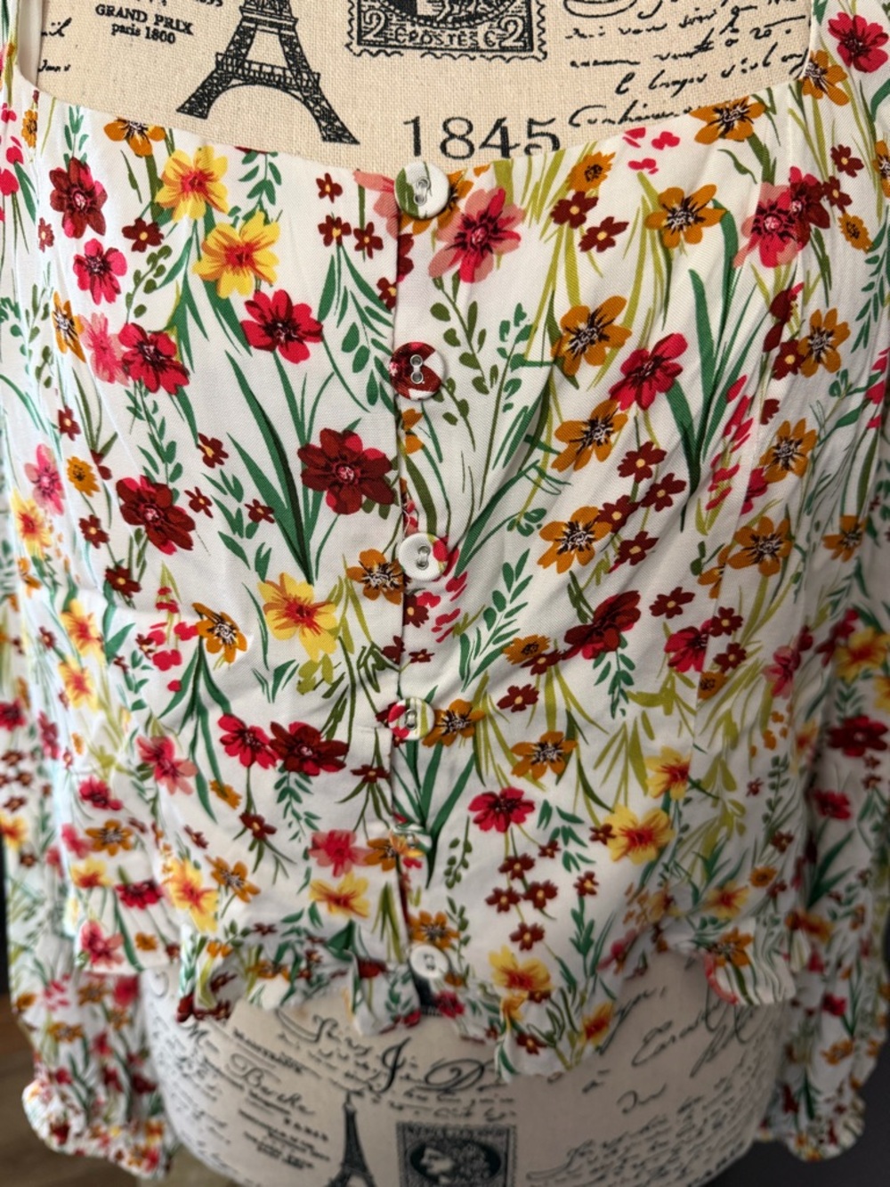 Lost + Wander Floral Square Neck Crop Top - Picture 5 of 11